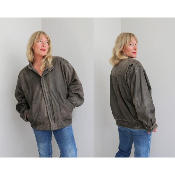 1980's Vintage Reed Sportswear Aviator Bomber Jacket ~ Men's LG XL Women's XXL - Picture 1 of 11